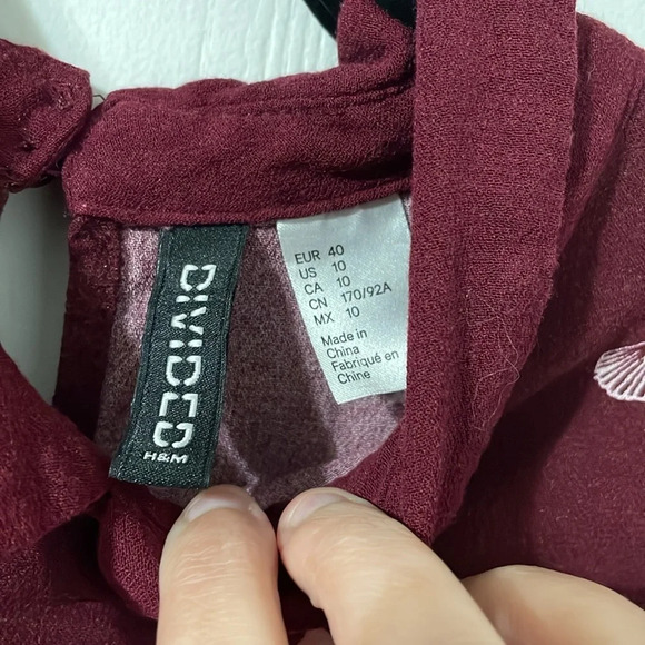 Divided midi bird pattern dress size 10 - Picture 2 of 7